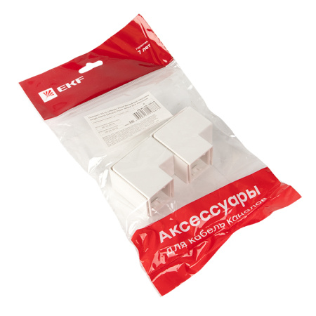 Поворот 90 гр, (25х25) (4 шт) белый EKF-Plast