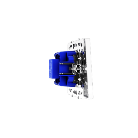 Перекрестный переключатель встраиваемый Voltum S70 одноклавишный 10А, (белый глянцевый)