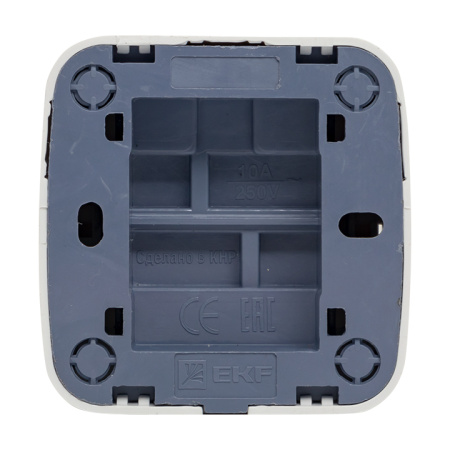 Минск Выключатель 2-клавишный ОП 10А с индикатором белый Basic EKF