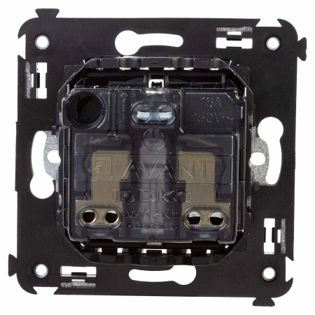 Розетка в стену, 2P+E, с з/ш, "Avanti", "Черный матовый" DKC