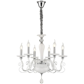 Люстра подвесная Хром, Белый E14 6*40Вт WE173.06.103 WERTMARK