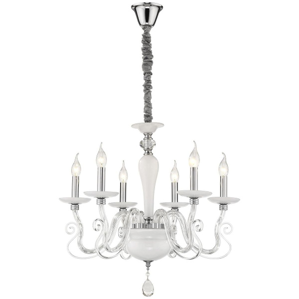 Люстра подвесная Хром, Белый E14 6*40Вт WE173.06.103 WERTMARK