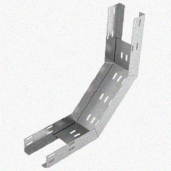 Лоток перфорированный КП 250х50-90 УТ1,5 для поворота трассы вверх на 90, оцинкованный лист S1,5