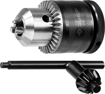 Патрон ударный ключевой, Профессионал 29082-13-1/2, 13мм, посадочная резьба 1/2", с фиксатором на шпинделе, D=1,5-13мм ЗУБР