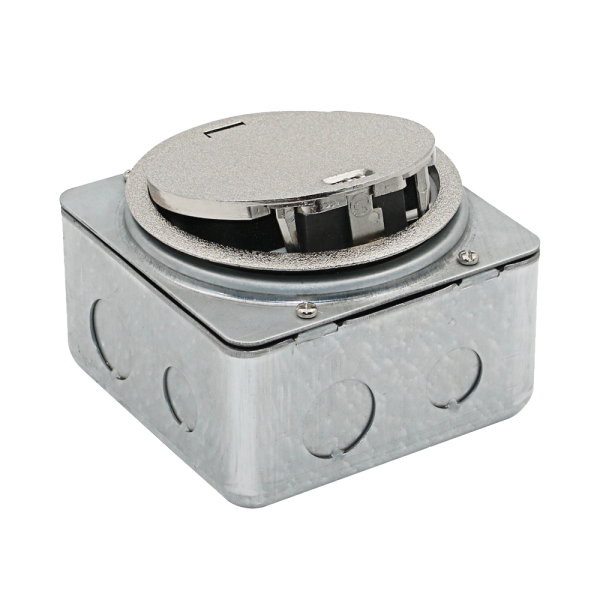 Donel Лючок в пол 3 мод. (1 мод. 45х45 мм. + 1 мод. 22.5х45 мм.), серебро, круглый, металл, IP65, (с уст. набором)