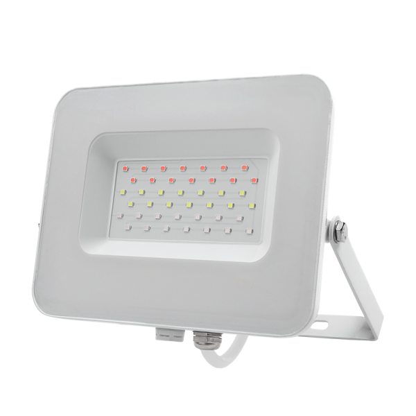 Прожектор светодиодный ДО-30w RGB IP65 белый корпус Jazzway