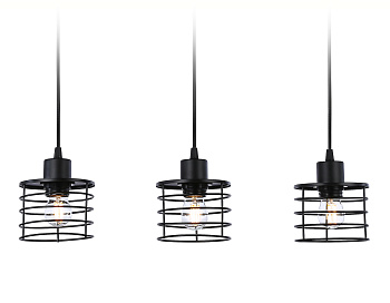Подвесной светильник в стиле лофт TR8075/3 BK черный E27*3 max 40W 582*120*1040 Ambrella Light