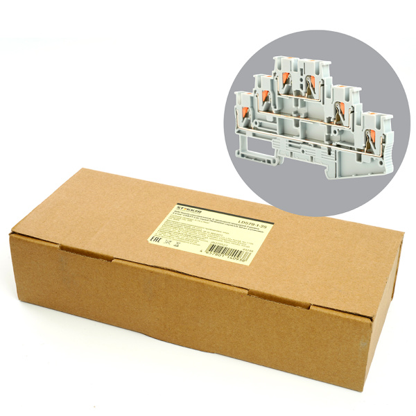 Зажим пружинный, 6-проводной проходной ЗНИ - 2,5, JXB PT 2,5, серый LD579-1-25 STEKKER