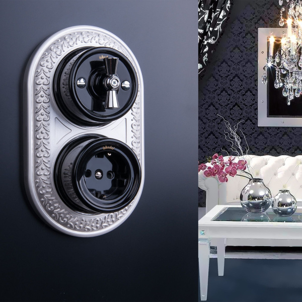 Ручка выключателя 2 шт. (хром) Ретро Werkel