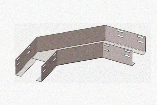 Лоток угловой глухой КГГ 100х25-90 УТ1,5 поворот на 90, оцинкованный лист S1,5