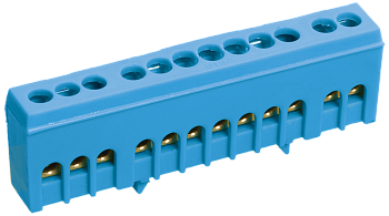 Шина N "ноль" в корпусном изоляторе на DIN-рейку ШНИ-6х9-16-К-С IEK