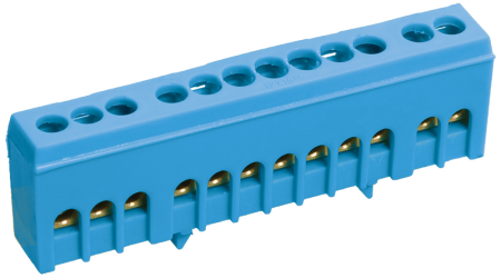 Шина N "ноль" в корпусном изоляторе на DIN-рейку ШНИ-6х9-8-К-С IEK