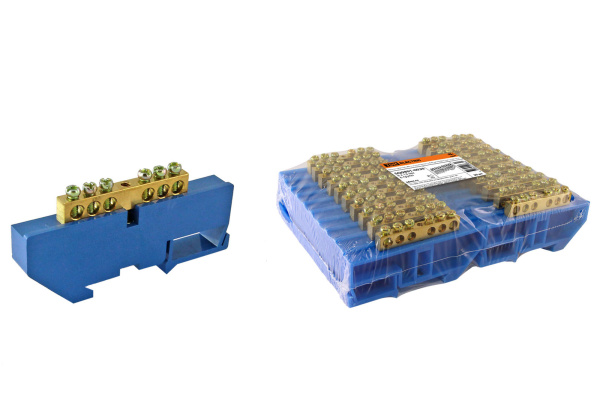 Шина "N" нулевая с изолятором на DIN-рейку 8x12мм стойка бол. 6 групп TDM Шина "N" нулевая с изолятором на DIN-рейку 8x12мм стойка бол. 6 групп TDM