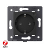 Розетка ZigBee (Wi-Fi) с з/з с защитными шторками 16A, цвет черный (механизм) Livolo