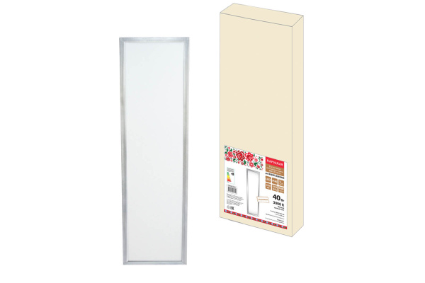 Ультратонкая светодиодная панель серии СВО 295 х1195, 40 Вт, 3000 К, хром,Народная (без драйвера)