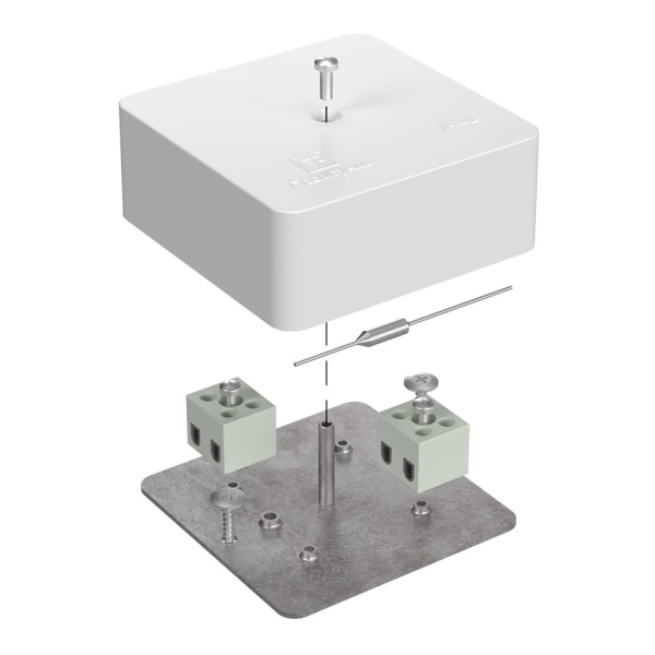 Коробка огнестойкая для кабель-канала 40-0450-FR2.5-4 Е15-Е120 75х75х30 RAL9003 Промрукав (87 шт/уп)