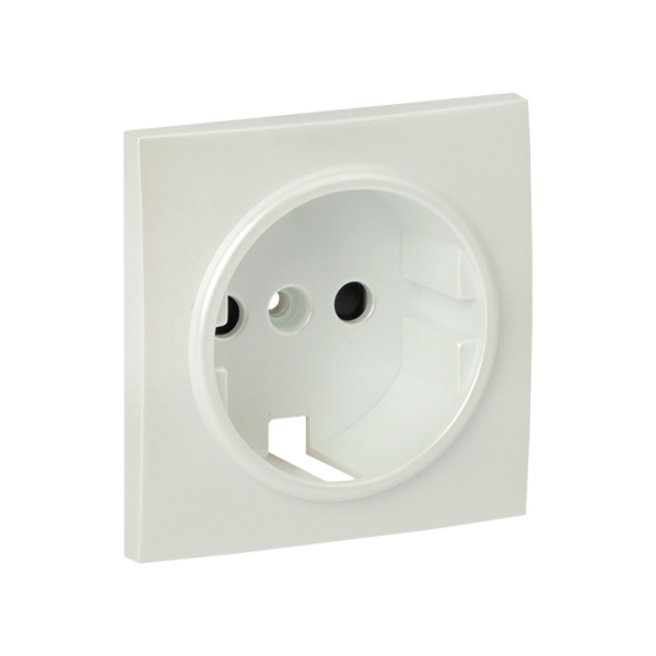 Валенсия Лицевая панель розетки 1-местной с/з 16А жемчуг с защ, штор, EKF
