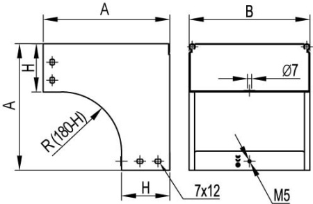 Угол CDV 90 вертикальный внеш. осн.600 H50, горячеоцинкованный DKC