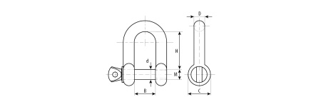 Скоба такелажная, 12мм, 8 шт, тип прямой, оцинкованная, ЗУБР