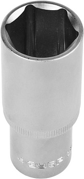 Головка торцовая "Мастер" (1/2"), удлиненная, Cr-V, FLANK, хроматированное покрытие, 24мм ЗУБР