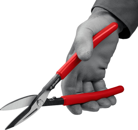 Прямые 250 мм ножницы по металлу, длина режущей кромки 55 мм (B) ЗУБР