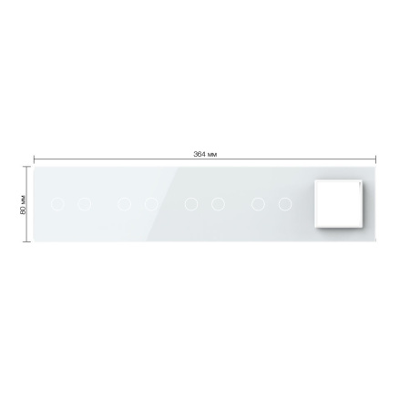 Панель для 4-х сенсорных выключателей и розетки, 8 клавиш (2+2+2+2), цвет белый, стекло Livolo