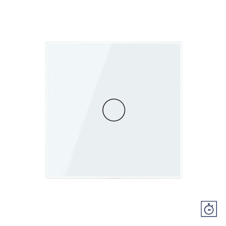 Сенсорный выключатель с таймером 1 клавиша 1 модуль Белый Livolo