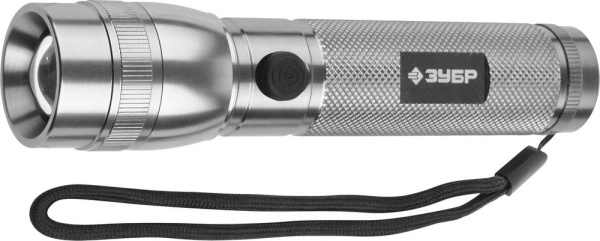 Фонарь "ЭКСПЕРТ" ручной, алюм корпус, линза, светодиод, регулируемое фокусное расстояние, металлик, 3AAA, 3Вт ЗУБР