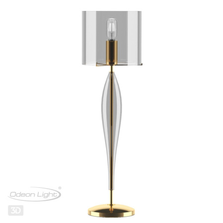 Высокая Лампа E27 1*60W TOWER дымчатый/золото/стекло ODEON LIGHT
