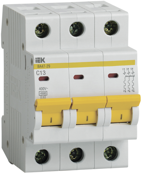 Выключатель автоматический ВА МОД ВА47-29 3П 13А 4,5кА С IEK