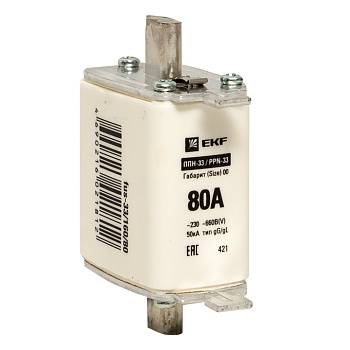 Плавкая вставка ППН-33 160/ 80А габарит 00 PROxima EKF