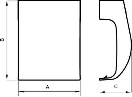 Отвод узкий от канала 90х25 мм к коробкам PDD-N60, PDD-N120 и 6-мод.коробке "Brava" DKC