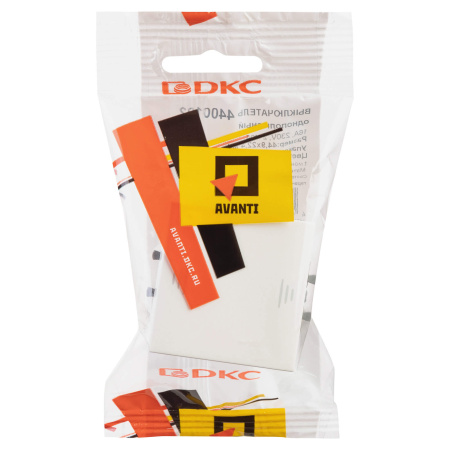 Выключатель одноклавишный модульный, "Avanti", "Белое облако", 2 модуля DKC