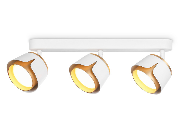 Настенно-потолочный поворотный спот со сменной лампой TN71235/3 WH/GD белый/золото GX53/3 380*100*147 Ambrella Light