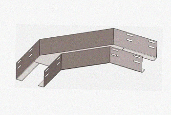 Лоток угловой замковый перфорированный КГЗ 100х60-90 УХЛ1 поворот на 90, оцинкованный лист, S1,0