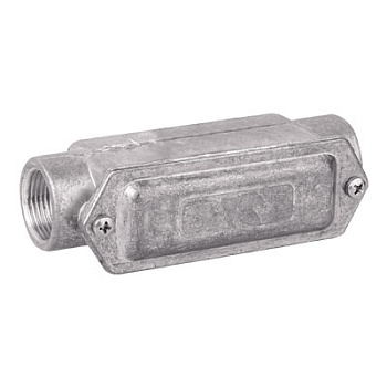 Коробка протяжная алюминиевая, 2 ввода 180°, М32х1,5 ,IP55, 146х45х57мм DKC