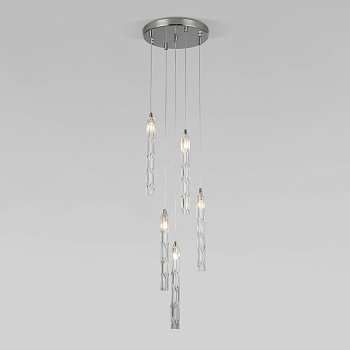 Подвесной светильник со стеклянными плафонами 5*G4 3Вт хром IP20 Lynn (50381/5 хром) Eurosvet