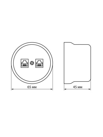 Розетка телефонная RJ11 + компьютерная RJ45 белая «Болонь» TDM