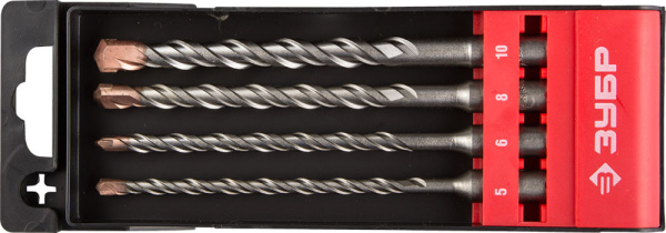 Набор буров SDS-plus 4 шт: 5 х 160, 6 х 160, 8 х 160, 10 х 160 мм, Профессионал ЗУБР