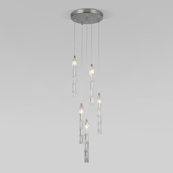 Подвесной светильник со стеклянными плафонами 5*G4 3Вт хром IP20 Lynn (50381/5 хром) Eurosvet