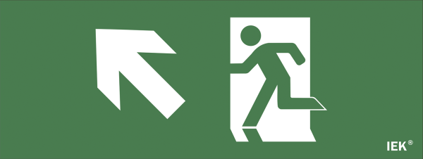 Самоклеящаяся этикетка 240х90мм "Фигура/стрелка вверх влево" для ДПА IP20/54 IEK