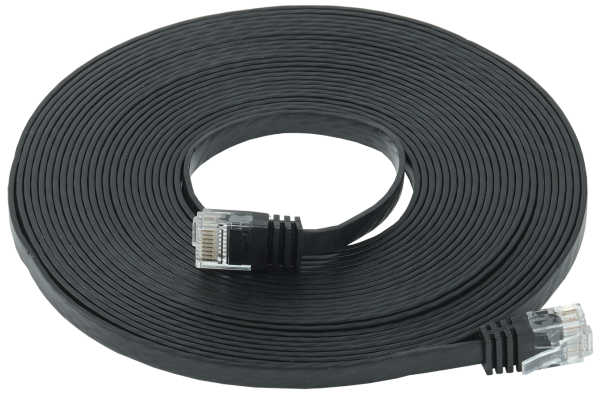 ITK Коммутационный шнур плоский (патч-корд) кат.6 UTP 7м чёрный