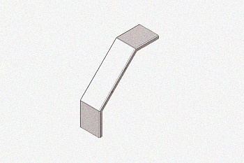 Крышка лотка замкового КЛСЗ 300х80-90 УТ1,5 для поворота трассы вниз на 90, оцинкованный лист S1,0