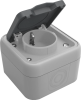 Donel W55 Розетка 1-я с защ.крышкой, 2К+З. и шт., накладная, серый, IP55, серия (тип) DIP55