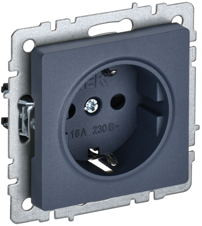 BRITE Розетка 1-местная с з/з без защитных шторок 16А РС11-1-0-БрМ маренго IEK
