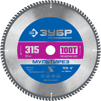 Мультирез 315 x 30мм 100Т, диск пильный по алюминию ЗУБР