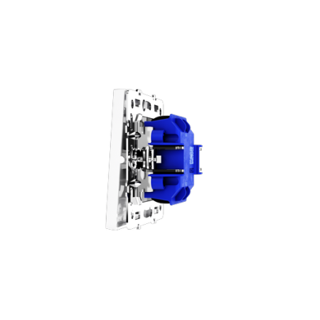 Выключатель с самовозвратом встраиваемый Voltum S70 одноклавишный 10А, (белый глянцевый)