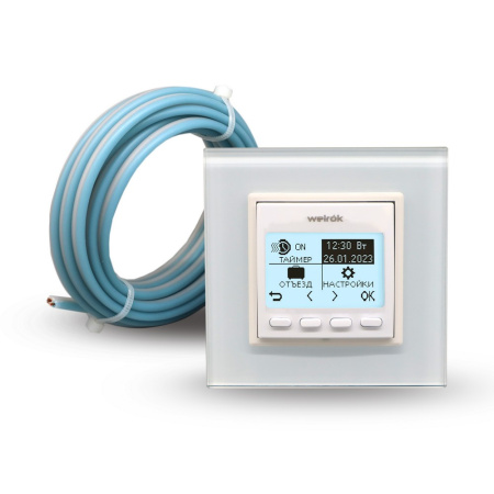 Терморегулятор Welrok PRO для рамки LIVOLO с электронным управлением, датчик воздуха, датчик пола 3 м, цвет белый