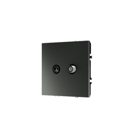 Розетка телевизионная встраиваемая Voltum S70 оконечная TV+SAT, (титан)