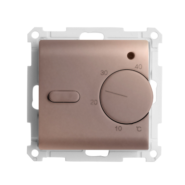 Терморегулятор механический для теплого пола (механизм), STEKKER GLS00-7117-05, 250В, 3500Вт, серия Катрин, черный B